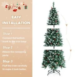 Tangkula 5ft Pre-lit Artificial Christmas Tree Slim Artificial Xmas Tree w/ 250 Replaceable LED Lights & 408 Branch Tips 15 Tangkula 5ft Pre-lit Artificial Christmas Tree Slim Artificial Xmas Tree w/ 250 Replaceable LED Lights & 408 Branch Tips -Northlight Christmas Store GUEST 7e43a6db 23ca 4dae 99cd c2ecd74c3686