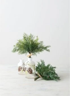 Sullivans Artificial Cedar Bouquet 8"H Green