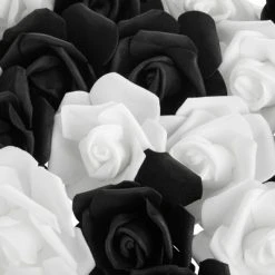 Bright Creations 100 Pack Stemless Foam Flowers, 3 Inch Black and White Roses Artificial for Decorations, Crafts, Wedding Receptions, 50 of Each Color -Northlight Christmas Store GUEST 7ece2391 aa41 4425 8ece 78db49288d87