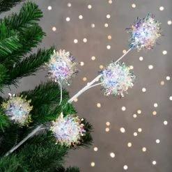 Northlight 27" White Iridescent Snowball Christmas Spray