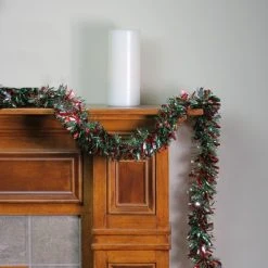 Northlight 12' x 4" Unlit Shiny Red/Green Tinsel Christmas Garland -Northlight Christmas Store GUEST 7f147a12 1307 4603 a599 bdbe9803e8ce