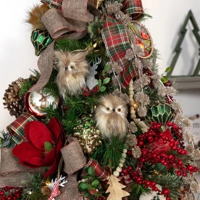 Northlight 11" Red and Green Artificial Magnolia Christmas Pick 4 Northlight 11" Red and Green Artificial Magnolia Christmas Pick - Image 2