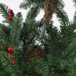 LuxenHome 5Ft Pre-Lit LED Artificial Slim Pine Christmas Tree with Pine Cones, Berries, and Red Wood Planter 19 LuxenHome 5Ft Pre-Lit LED Artificial Slim Pine Christmas Tree with Pine Cones, Berries, and Red Wood Planter -Northlight Christmas Store GUEST 7ff11a07 beae 4bea 9a4e 2f743eee9562