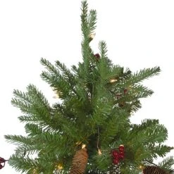 Northlight Real Touch™️ Pre-Lit Medium Mixed Winter Berry Pine Artificial Christmas Tree - Clear Lights - 6.5’ -Northlight Christmas Store GUEST 81919b1d d560 4266 8d26 50df911b5504