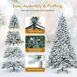 Tangkula 9ft Snow Flocked Christmas Tree 1498 Premium Hinged Tips Artificial Unlit Tree -Northlight Christmas Store GUEST 81ab8b60 6e5b 466d bae8 1c2002fd42dc
