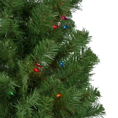 Northlight 6' Pre-Lit Alberta Pine Slim Artificial Christmas Tree - Multi Lights 3 Northlight 6' Pre-Lit Alberta Pine Slim Artificial Christmas Tree - Multi Lights