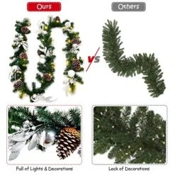 Costway 9ft Pre-Lit Artificial Christmas Garland with Mixed Decorations and LED Lights 14 Costway 9ft Pre-Lit Artificial Christmas Garland with Mixed Decorations and LED Lights -Northlight Christmas Store GUEST 8227993c 61eb 4824 beda cae2bc25dd0b