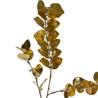 Northlight 34" Metallic Gold Artificial Eucalyptus Spray 7 Northlight 34" Metallic Gold Artificial Eucalyptus Spray - Image 5