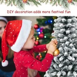 Tangkula Pencil Artificial Christmas Tree Snow Flocked Pencil Tree with Flexible Stand -Northlight Christmas Store GUEST 82a262f9 0b38 400f ab95 6ccb2175691c