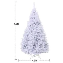 Tangkula 7.5ft White Christmas Pine Tree Hinged Artificial Decoration w/ 1346 Tips & Metal Stand -Northlight Christmas Store GUEST 82a40d3b 451e 42b4 8eaf 6ac2e1fc3eb4