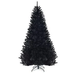 Costway 7.5Ft or 6Ft Hinged Artificial Halloween Christmas Tree Full Tree with Metal Stand Black -Northlight Christmas Store GUEST 8367c814 aae8 4cab 9a6c 14fe45cf3222