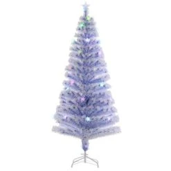 HOMCOM Pre-Lit Douglas Fir Artificial Christmas Tree with 230 Tips, 26 Fiber Optic Lights, White/Blue 18 HOMCOM Pre-Lit Douglas Fir Artificial Christmas Tree with 230 Tips, 26 Fiber Optic Lights, White/Blue -Northlight Christmas Store GUEST 845e5b85 829a 4bee b10f 88865e306ffe