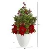 Nearly Natural 32-in Poinsettia, Boxwood and Succulent Artificial Arrangement in White Vase -Northlight Christmas Store GUEST 84ff96cd 46e2 407e 8bdb dd8e6a3faf5e