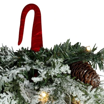 Haute Decor Haute Décor 11" Battery Operated Pre-Lit Snowfall Creek Flocked Artificial Pine Christmas Chair Swag Green with White Lights 4 Haute Decor Haute Décor 11" Battery Operated Pre-Lit Snowfall Creek Flocked Artificial Pine Christmas Chair Swag Green with White Lights - Image 2