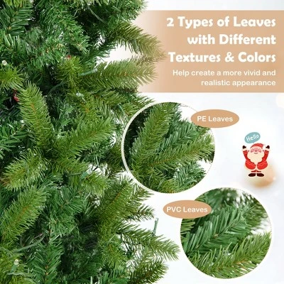 Costway 6 FT/7.5 FT Pre-Lit Hinged Artificial Christmas Tree w/ 648/796 Tips & 270/350 LED Lights 6 Costway 6 FT/7.5 FT Pre-Lit Hinged Artificial Christmas Tree w/ 648/796 Tips & 270/350 LED Lights - Image 4