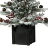 Haute Decor Haute Décor 36" Unlit Flocked Stockhorn Artificial Christmas Tree with Black Wood Pot