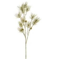 Allstate Floral 34" Glittered Green and Gold Pine with Mini Pine Cones Artificial Christmas Spray