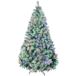 HOMCOM Prelit Artificial Christmas Tree Holiday Decoration with Snow-flocked Branches, Warm White or Colorful LED Lights -Northlight Christmas Store GUEST 8723d70f c403 4dcb 94b3 46420897f5cb