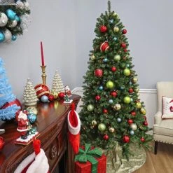 National Tree Company 7.5 ft Pre-Lit Artificial Slim Christmas Tree, Green, North Valley Spruce, Multicolor Lights, Includes Stand 8 National Tree Company 7.5 ft Pre-Lit Artificial Slim Christmas Tree, Green, North Valley Spruce, Multicolor Lights, Includes Stand -Northlight Christmas Store GUEST 872899aa 1381 465e a8ec 3a4863284238 1