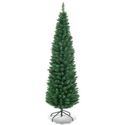 Costway 5'/6'/7'/8' /9' PVC Artificial Pencil Christmas Tree Slim Green -Northlight Christmas Store GUEST 87dc72b6 ad18 4ab6 8c6e 06636ae452f6