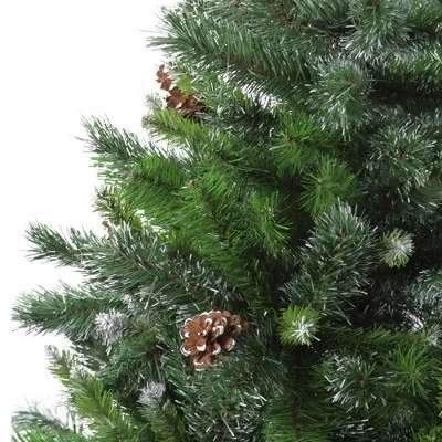 Northlight 4' Snowy Delta Pine with Pine Cones Full Artificial Christmas Tree - Unlit 4 Northlight 4' Snowy Delta Pine with Pine Cones Full Artificial Christmas Tree - Unlit - Image 2