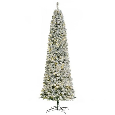 HOMCOM Pre-Lit Snow-Flocked Slim Douglas Fir Artificial Christmas Tree with Realistic Branches 12 HOMCOM Pre-Lit Snow-Flocked Slim Douglas Fir Artificial Christmas Tree with Realistic Branches - Image 10
