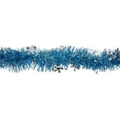 Northlight 12' x 3" Sky Blue and Silver Snowflakes Christmas Tinsel Garland - Unlit -Northlight Christmas Store GUEST 88f22945 7068 4a4f b689 c8f27c8cc626