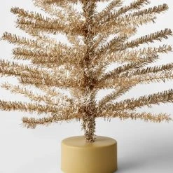 24" Unlit Tinsel Mini Artificial Christmas Tree Champagne Gold - Wondershop™