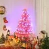 HOMCOM 4ft Fir Artificial Christmas Tree with Realistic Branches, 130 Multi-Color Fiber Optic LED Lights and 130 Tips, Pink -Northlight Christmas Store GUEST 8986c056 2c03 4180 9263 6eb61c5cb869