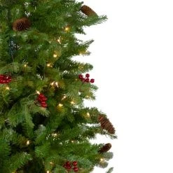 Northlight Real Touch™️ Pre-Lit Medium Mixed Winter Berry Pine Artificial Christmas Tree - Clear Lights - 6.5’ -Northlight Christmas Store GUEST 899c60a5 e2c2 4170 b9e0 44e89bb0ab33