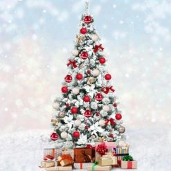 Tangkula Artificial Snow Flocked Christmas Tree 7FT Hinged Christmas Tree W/ 919 Branch Tips -Northlight Christmas Store GUEST 89d302b1 894f 47ba ad89 a3a722e310d3