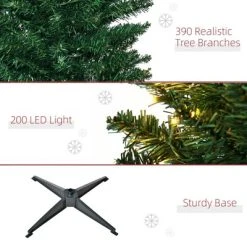 HOMCOM 6ft Tall Pre-Lit Slim Noble Fir Artificial Christmas Tree with Realistic Branches, 200 Warm White LED Lights and 390 Tips -Northlight Christmas Store GUEST 8a4bd4b2 8455 4e5a 89d2 e19e19476327