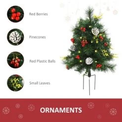 HOMCOM 22.5in Christmas Tree 2-Pack Outdoor Pre-Lit Artificial Pine Cordless with 24 Warm White Lights and Stakes -Northlight Christmas Store GUEST 8a65074a 8556 4e3c 8254 a4c7963426fd