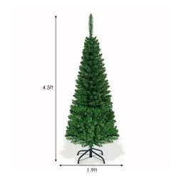 Tangkula 4.5ft Pencil Christmas Tree Pre-Lit Hinged Artificial Decoration w/ 150 Colorful Lights -Northlight Christmas Store GUEST 8a9904cd f63b 4c27 b4da 46646904a7f2