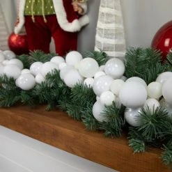 Northlight 6' White 3-Finish Shatterproof Ball Christmas Garland 7 Northlight 6' White 3-Finish Shatterproof Ball Christmas Garland -Northlight Christmas Store GUEST 8af51de8 2183 4ae4 b5d5 ee73ace2c8ad