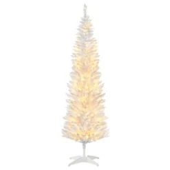 HOMCOM 5' Tall Pre-Lit Slim Noble Fir Artificial Christmas Tree with Realistic Branches, 110 Warm White LED Lights and 294 Tips -Northlight Christmas Store GUEST 8b39d8e9 b8fb 4e6c 9734 03262b6a3060