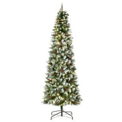 HOMCOM Pre-Lit Snow-Dipped Artificial Christmas Tree with Realistic Branches, LED Lights, Pine Cones, Red Berries and Tips -Northlight Christmas Store GUEST 8b3a1e2d 97ee 4f1f 94d4 cd4f6e6e1d31