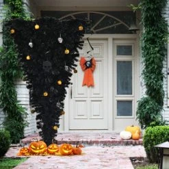 Tangkula Black Upside Down Artificial Christmas Tree Pre-lit Halloween Tree Faux-Pine Christmas Tree w/ Purple LED lights -Northlight Christmas Store GUEST 8b939b58 345c 4c7a bc93 37e06df5d4b7