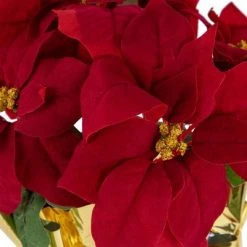 Northlight 16" Red Artificial Christmas Poinsettia Arrangement with Gold Wrapped Pot -Northlight Christmas Store GUEST 8bdf4f8d 653e 4049 899b 28c0f4e9d720