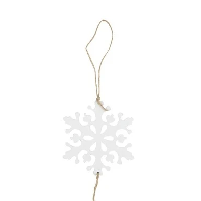 Northlight 4' White Snowflakes on Jute Rope Hanging Christmas Garland 6 Northlight 4' White Snowflakes on Jute Rope Hanging Christmas Garland - Image 4