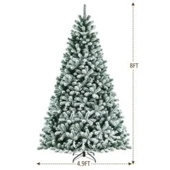 Costway 8ft Pre-lit Snow Flocked Hinged Christmas Tree w/1502 Tips & Metal Stand -Northlight Christmas Store GUEST 8c2f7742 e9b2 4469 9173 ca8ef1f8badb