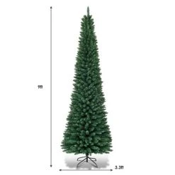 Tangkula 9'Artificial Slim Christmas Tree Pencil Shape Home Holiday Decor Green -Northlight Christmas Store GUEST 8d78c897 ac37 418d a0e4 caa39f01e69d