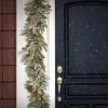 HGTV Home Collection 6ft Pre Lit Artificial Christmas Garland, Mixed Branch Tips , Decorated with Pinecones, Berries, Snowflakes, and Ornaments