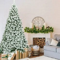 Costway 7.5FT Snow Flocked Artificial Christmas Tree Hinged w/1346 Tip and Foldable Base 13 Costway 7.5FT Snow Flocked Artificial Christmas Tree Hinged w/1346 Tip and Foldable Base -Northlight Christmas Store GUEST 8de7bd10 3893 4ad0 8124 50548452d21a