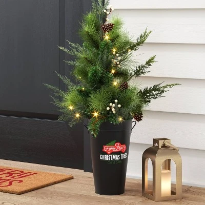 30" Pre-lit LED Battery Operated Mixed Pine Christmas Artificial Pot Filler Warm White Lights - Wondershop™ 3 30" Pre-lit LED Battery Operated Mixed Pine Christmas Artificial Pot Filler Warm White Lights - Wondershop™