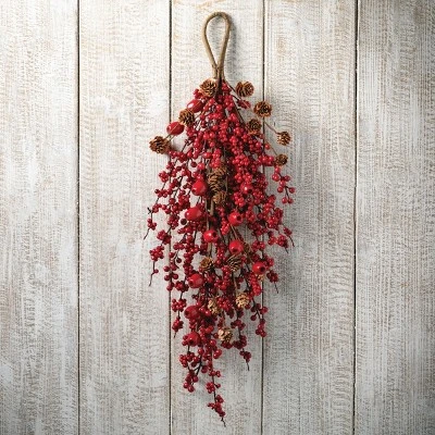 26"H Sullivans Red Berry Pod Swag, Red 4 26"H Sullivans Red Berry Pod Swag, Red - Image 2