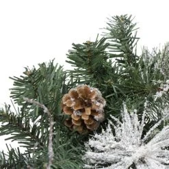 Northlight 26" Unlit Frosted Pinecone and Berry Artificial Christmas Swag