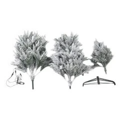 LuxenHome 7Ft Pre-Lit LED Artificial Flocked Slim Fir Christmas Tree -Northlight Christmas Store GUEST 8ece5d2c 47d0 4fdf 8294 1ff607255d3c