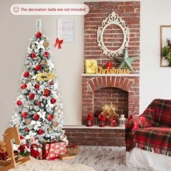 Tangkula 7FTSlim Pencil Tree Hinged Artificial Christmas Tree W/627 Branches Tips -Northlight Christmas Store GUEST 8f42389b 7f51 4fbd 8f74 37e68aaf48c4