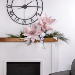 Northlight 24" Glittered Pink Poinsettia Christmas Stem Spray -Northlight Christmas Store GUEST 8f7cc08e af63 4482 be7d 7a7fc6664606